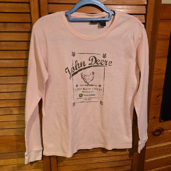 John Deere Tops - John Deere Light Pink Long Sleeve Tee